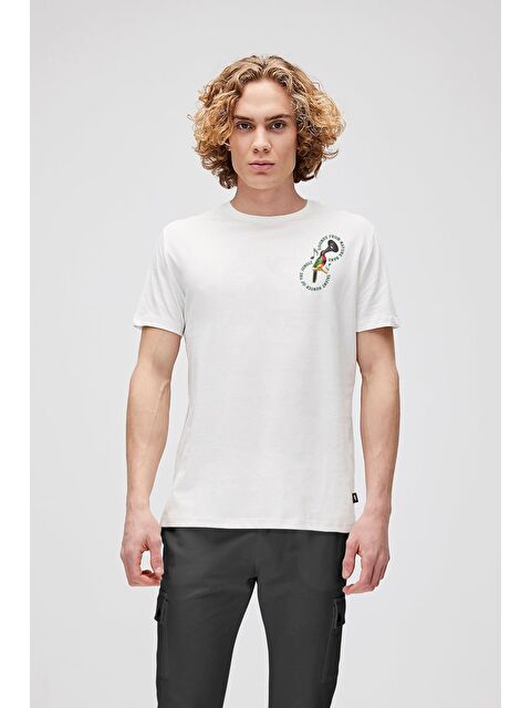 Bad Bear Nature Band Beyaz Erkek Baskılı Tişört