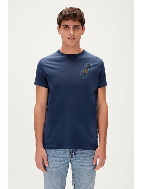 Bad Bear Nature Band Lacivert Erkek Baskılı Tişört