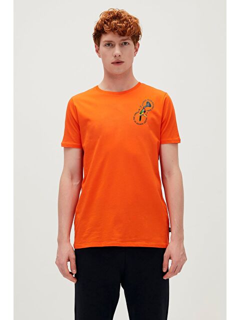 Bad Bear Nature Band Turuncu Erkek Baskılı Tişört