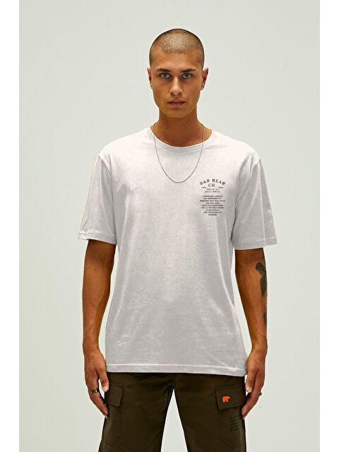 Bad Bear Saudade Beyaz Erkek Baskılı Tişört