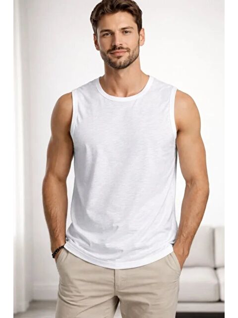 Jane's Erkek Flamlı Kumaş Sıfır Kolsuz Atlet