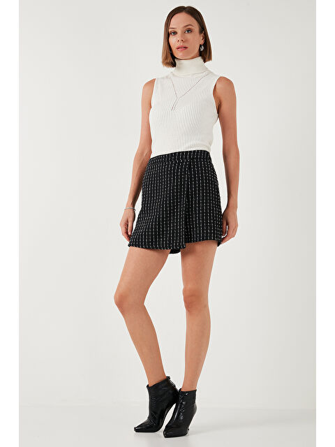 Lela Desenli Kışlık Mini Kadın Şort Etek 611Sr00080 - S000265307-19351