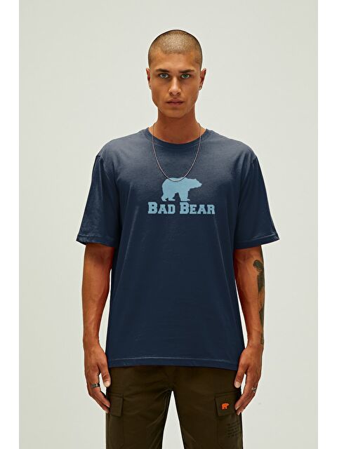 Bad Bear Muscle Lacivert Erkek Baskılı Tişört