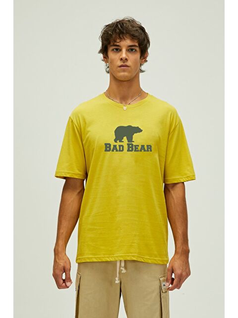 Bad Bear Muscle Sarı Erkek Baskılı Tişört