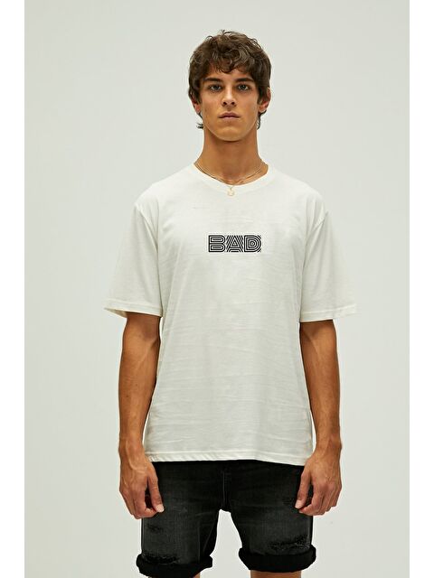 Bad Bear Maze Beyaz Erkek Baskılı Tişört