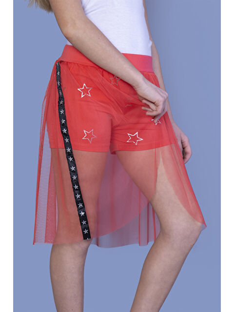 Toontoykids Kız Çocuk Yıldız Baskılı Dantelli Şort - S000387291-20048