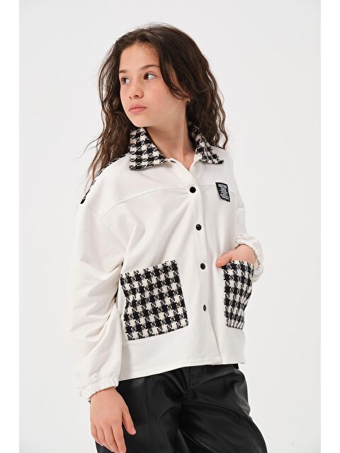 JAZZİEE Genç Kız Çocuk Kazayağı Desenli Gömlek - Skasar - S000315658-19965