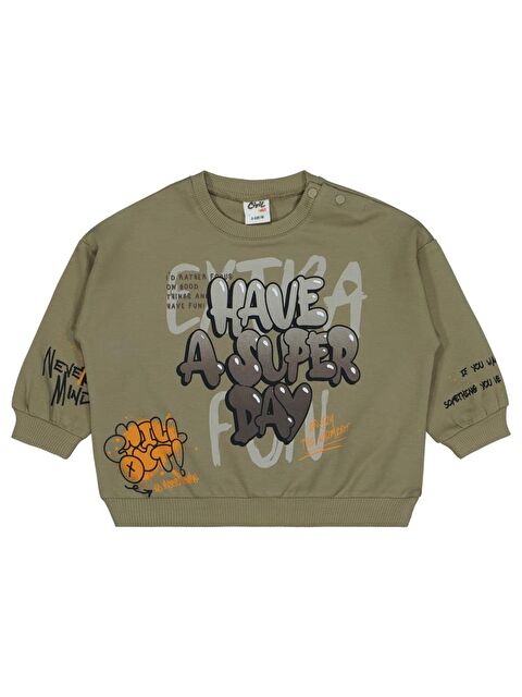 Civil Baby Graffiti Baskılı 6-18 Ay Sweatshirt - Haki 18-24 Ay - S000467829-29492