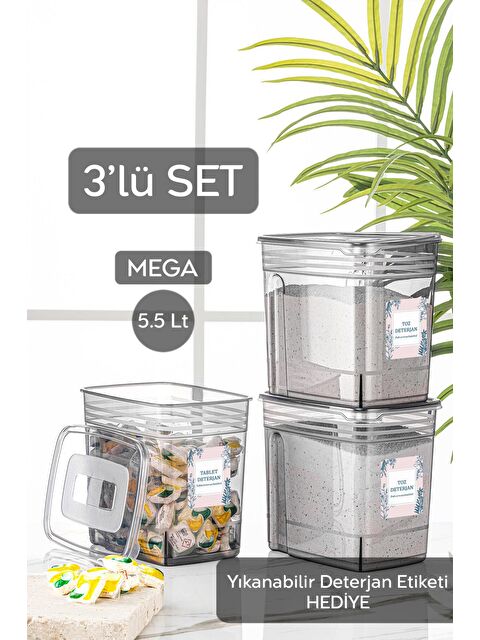 Meleni Home 3 Adet 5,5'litre Jumbo Saklama Kutusu - S000112543-29666