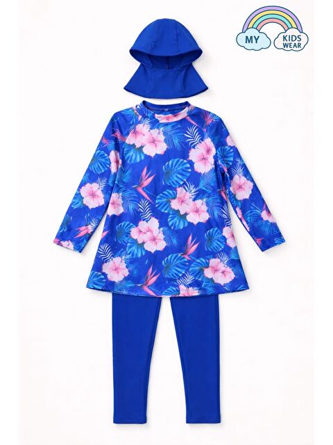 My Kids Wear Kız Çocuk Mayo 3’lü Takım (Üst + Tayt + Bone) 12568 - S000513061-17234