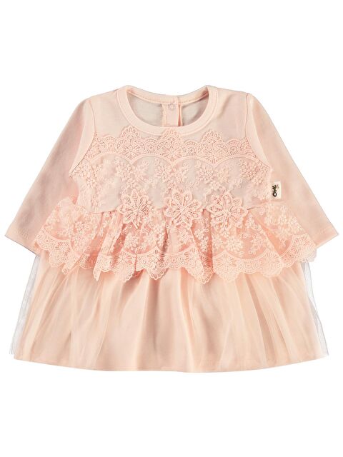 Civil Baby Fırfır Tüllü 3-12 Ay Elbise - Pudra 12-18 Ay - S000526599-24085