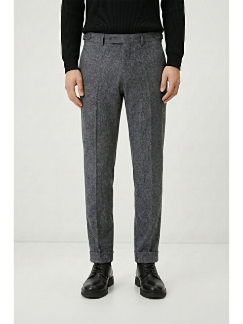 Sabri Özel Giotelli Erkek Yün 6 Drop Klasik Antrasit Pantolon