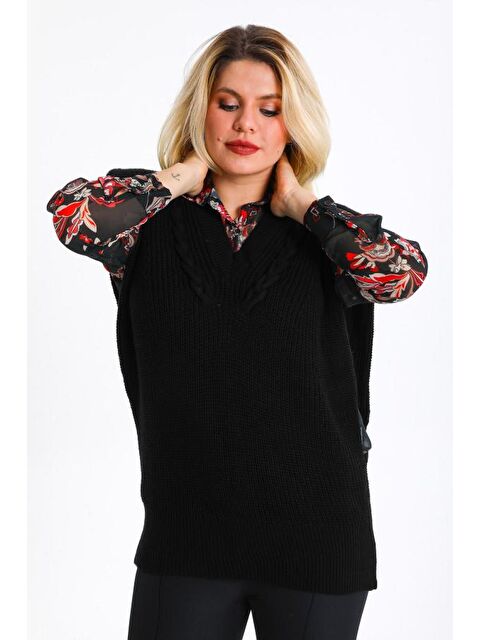 Rodi Kadın V Yaka Selanik Örgü Triko Süveter 009 - S000294162-19351