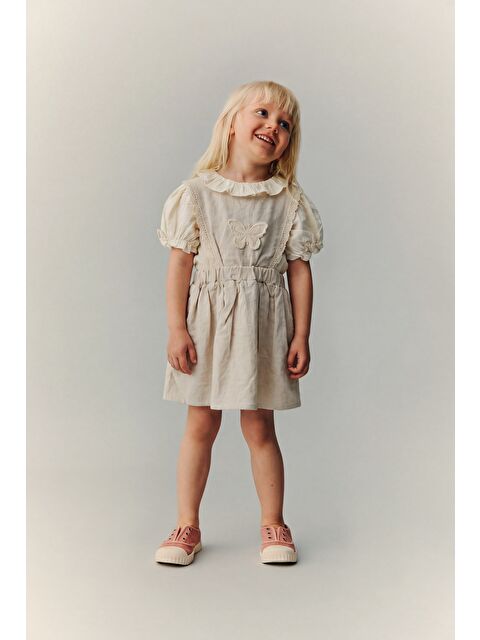 Magu Kız Çocuk Pamuklu Kelebek Detaylı Elbise