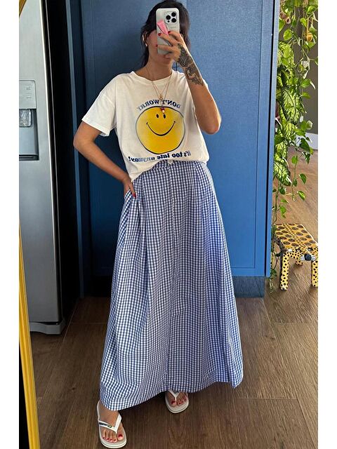 Madmext Ekru Bisiklet Yaka Baskılı Kadın Basictişört Mg2379 - S000440067-19965