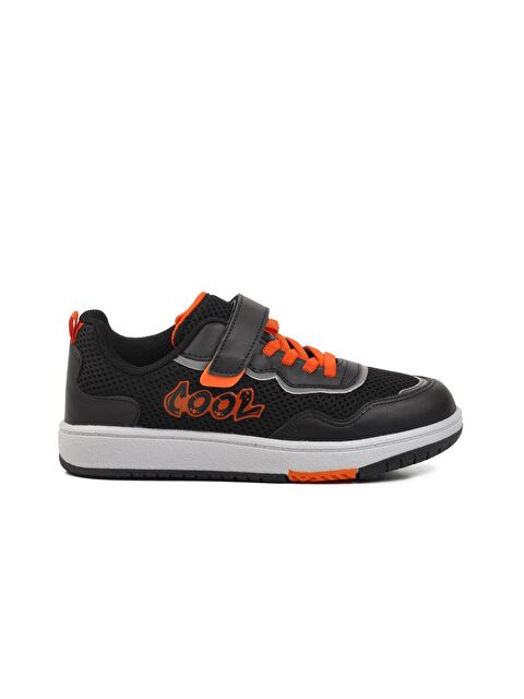 Ayakmod Siyah Cırtlı Fileli Unisex Çocuk Sneaker Connel-F - S000182279-19351