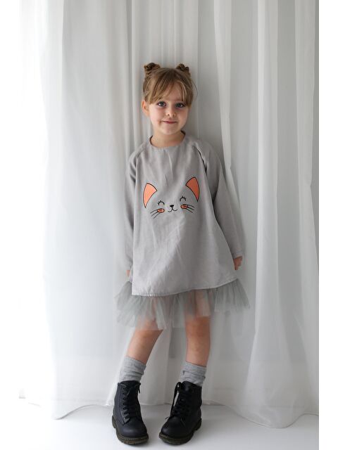 Catz Kids Kedi Nakışlı Tütü Elbise - S000162312-17308