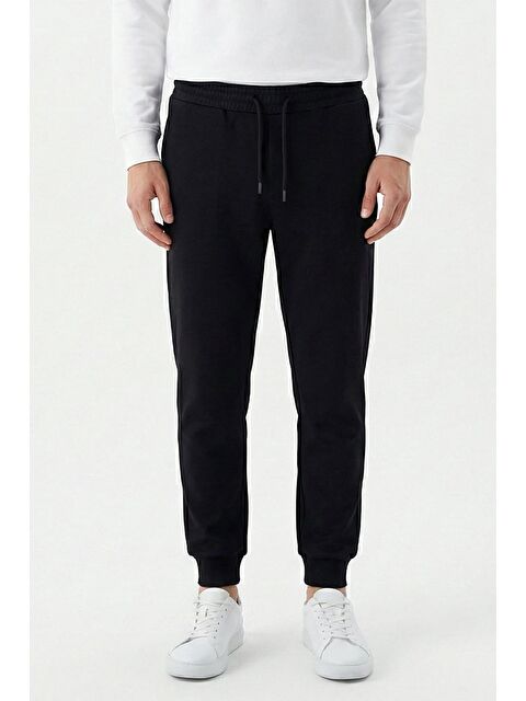 Sabri Özel Giotelli Siyah Regular Fit Fermuar Cepli Jogger Eşofman Altı