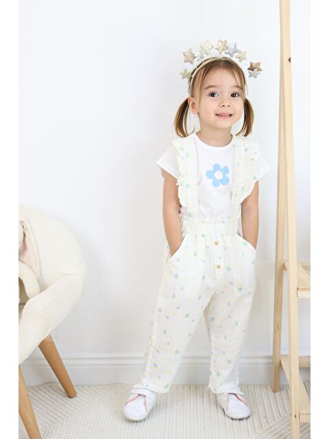 Harika Kids Kız Bebe&Çocuk Keten Kumaş Salopet Takım - S000222312-19965