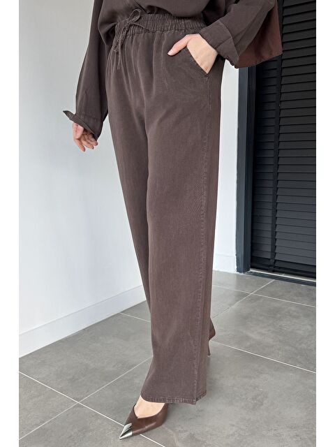 Julude Bel Lastikli Kumaş Tesettür Pantolon