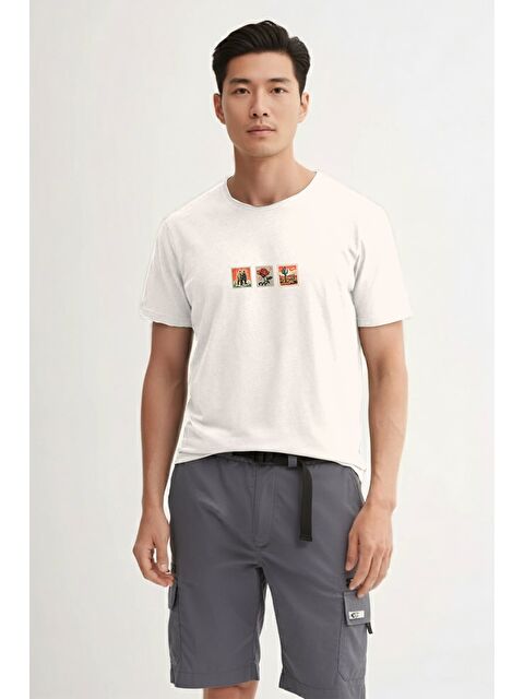 Bad Bear Rose Beyaz Erkek Baskılı Tişört