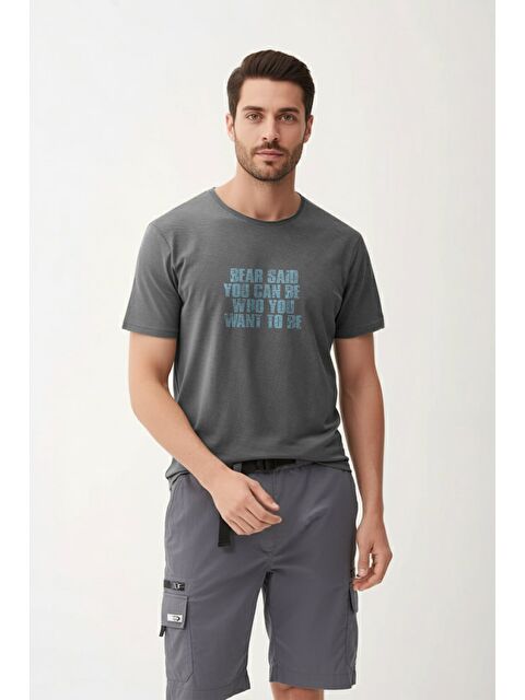 Bad Bear Bear Said Antrasit Erkek Baskılı Tişört