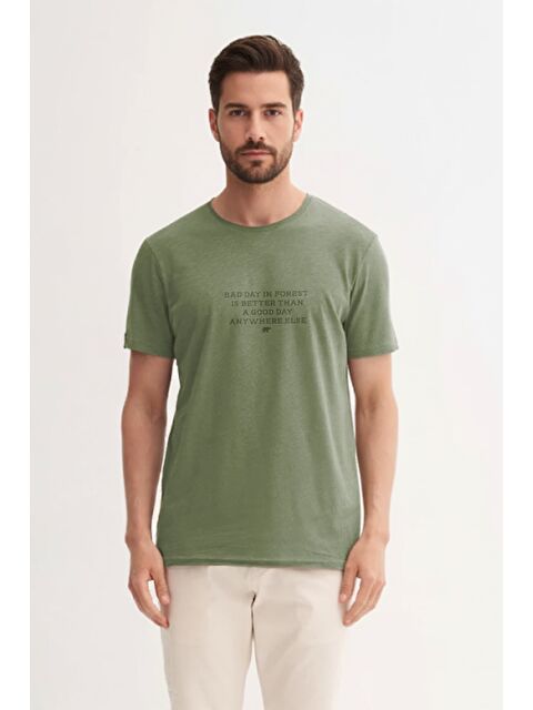 Bad Bear Bad Day Soluk Yeşil Erkek Baskılı Tişört