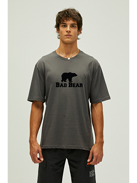 Bad Bear Muscle Antrasit Erkek Baskılı Tişört