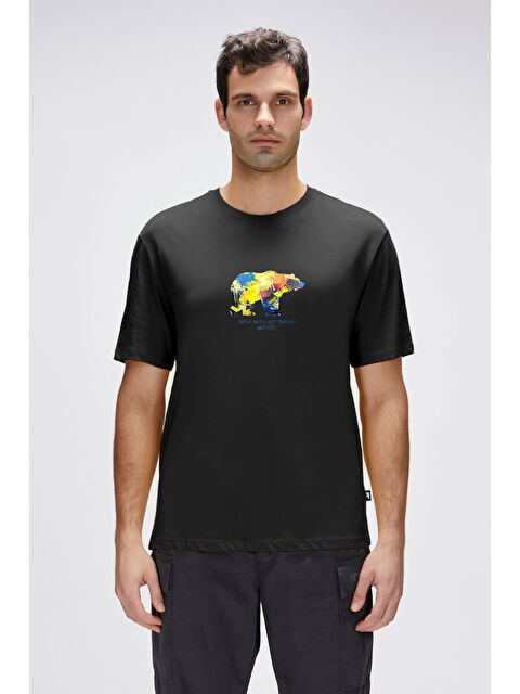 Bad Bear Speak Arty Siyah Erkek Baskılı Tişört