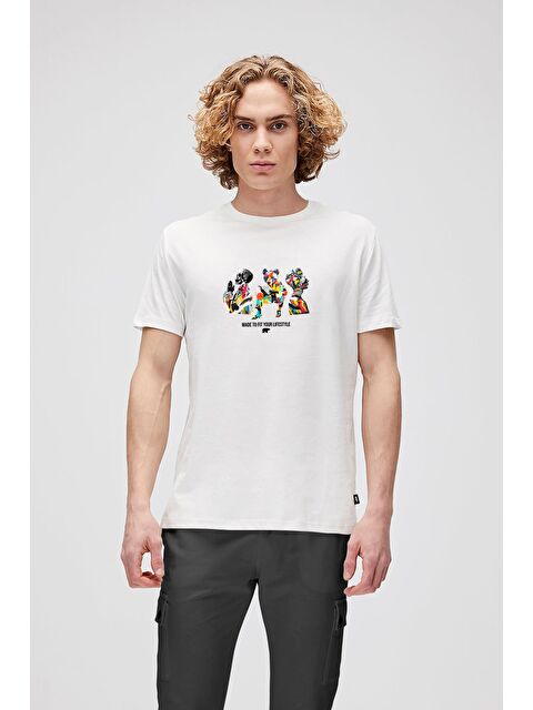 Bad Bear To Fıt Beyaz Erkek Baskılı Tişört