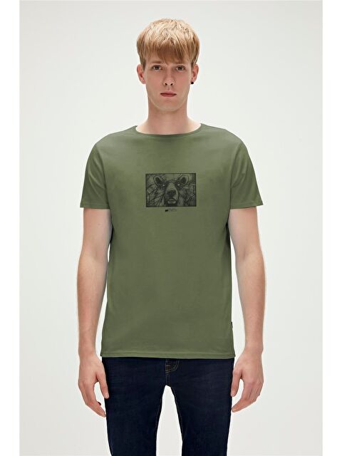 Bad Bear Wall Bear Soluk Yeşil Erkek Baskılı Tişört