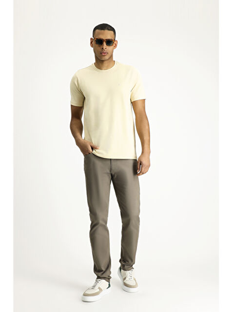 Kiğılı Bisiklet Yaka Slim Fit Dar Kesim Süprem Pamuklu Tişört