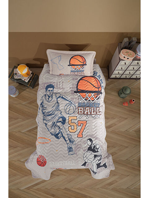 Clasy %100 Pamuk Tek Kişilik Yatak Örtüsü Seti Basketball - S000484839-19928