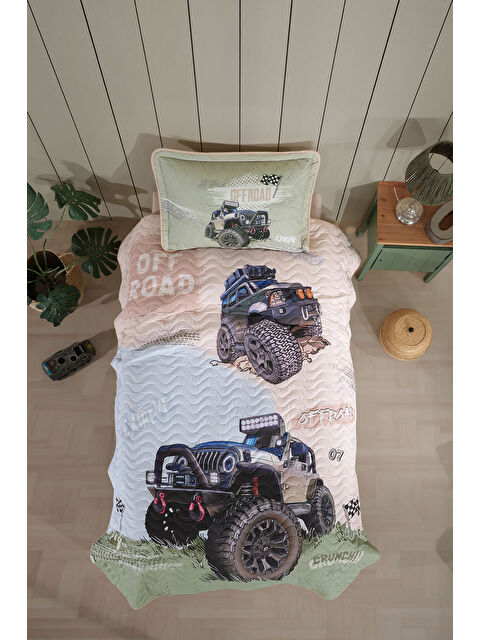 Clasy %100 Pamuk Tek Kişilik Yatak Örtüsü Seti Off-Road - S000484840-19928
