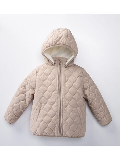 Myhanne Desenli Kapüşonlu Kız Çocuk Mont 50142 - S000446254-19928