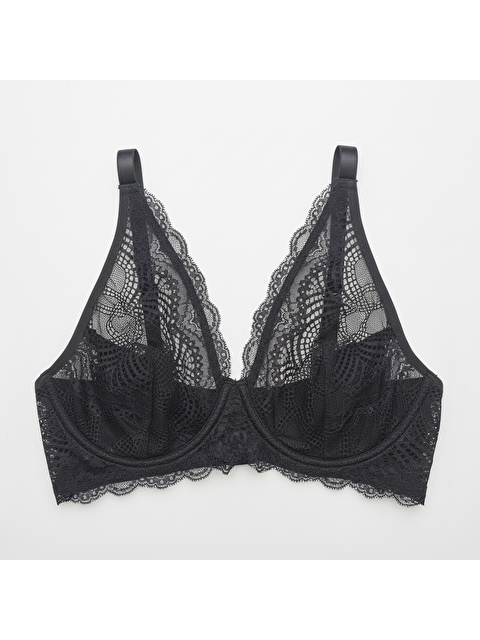 Bonbon Kadın Dantelli Toparlayacı Siyah Renk Sütyen Bb2023