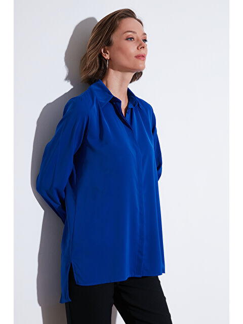 Lela Regular Fit Önü Kısa Arkası Uzun Düz Kadın Gömlek 611Go020 - S000265234-23710