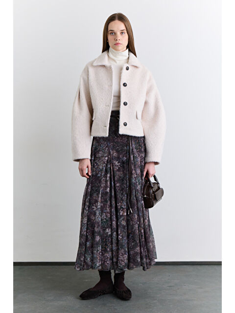 Manuka Geniş Parçalı Desenli Etek Dark Romance - S000499134-5406