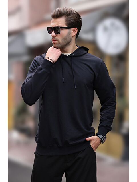 Madmext Lacivert Kapüşonlu Erkek Sweatshirt 7069 - S000424240-21164