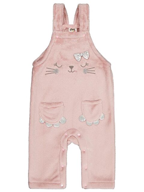 Civil Baby Kedi Nakışlı 6-18 Ay Salopet - Lila 9-12 Ay - S000487942-20028