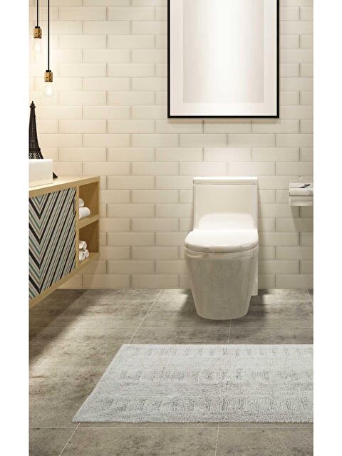 İrya Togo %100 Pamuk Banyo Paspası Gri 70x110 - S000169504-20600