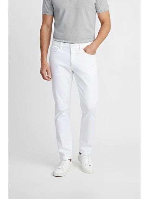 Sabri Özel Giotelli Beyaz Regular Fit Pamuk Karışımlı Elastanlı Chino Pantolon - S000525680-20063