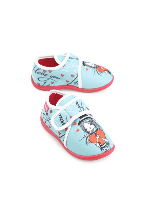 Gezer Kışlık Kız Çocuk Cırt Cırtlı Ayarlanabilir Rahat Taban Panduf Ev Kreş Ayakkabı