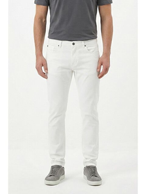 Sabri Özel Giotelli Beyaz Slim Fit 5 Cepli Denim Pantolon - S000525685-20063
