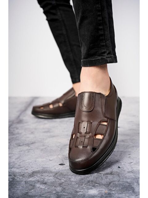 Muggo Oliver  Erkek Günlük Klasik Hakiki Deri  Rahat Ortopedik Sandalet - S000025597-19413