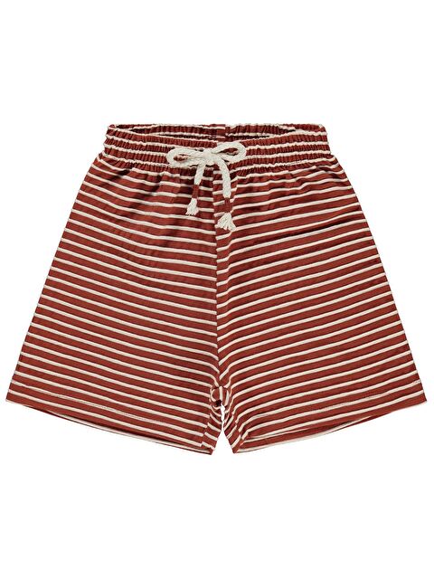Civil Boys Kabartma Çizgili 2-5 Yaş Şort - Turuncu 5-6 Yaş - S000526723-18657