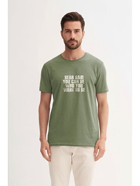 Bad Bear Bear Said Soluk Yeşil Erkek Baskılı Tişört
