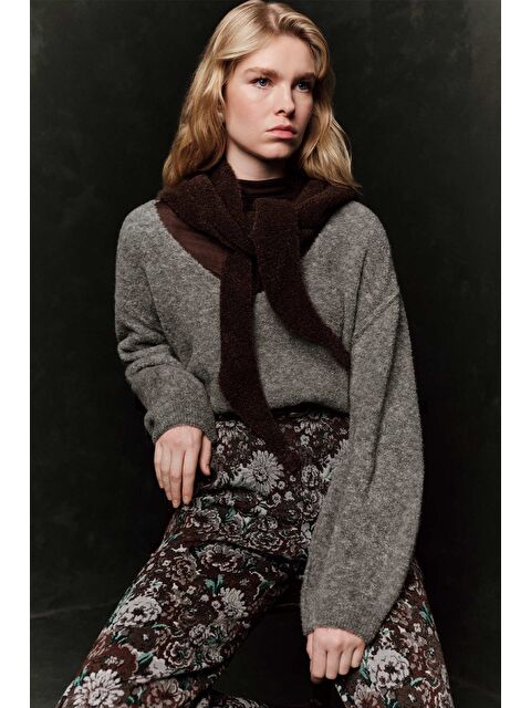 Manuka Soft Dokulu Kazak Açık Gri - S000499143-17308