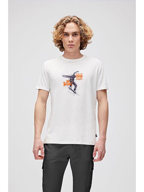 Bad Bear Boom Beyaz Erkek Baskılı Tişört