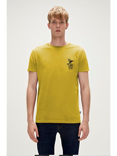 Bad Bear Fish Dream Sarı Erkek Baskılı Tişört